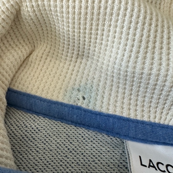 NWT Mens’a Lacoste Graphic Signature Logo Pullover Hoodie Blue Size 6 (XL) - Picture 6 of 8